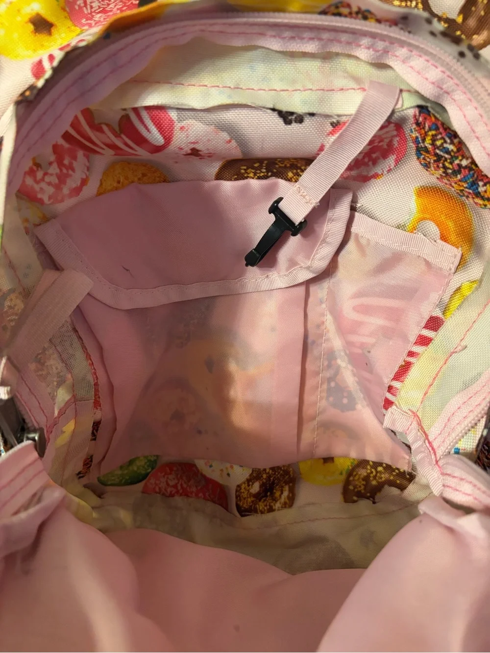 JanSport Trans Donut Print Backpack Pink Kawaii School Book Bag Sprinkle Dounut